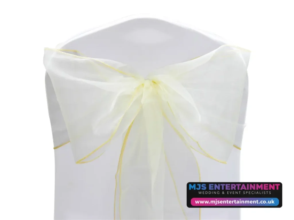 Ivory - Organza Sash - Wedding Decor Hire Yeovil