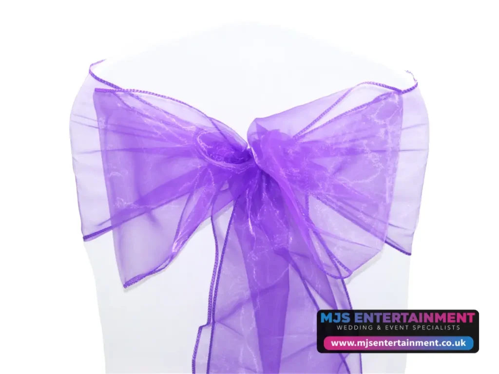 Purple - Organza Sash - Wedding Decor Hire Yeovil