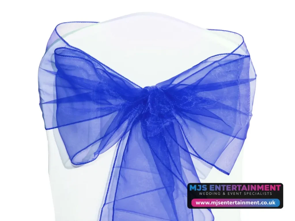 Royal Blue - Organza Sash - Wedding Decor Hire Yeovil