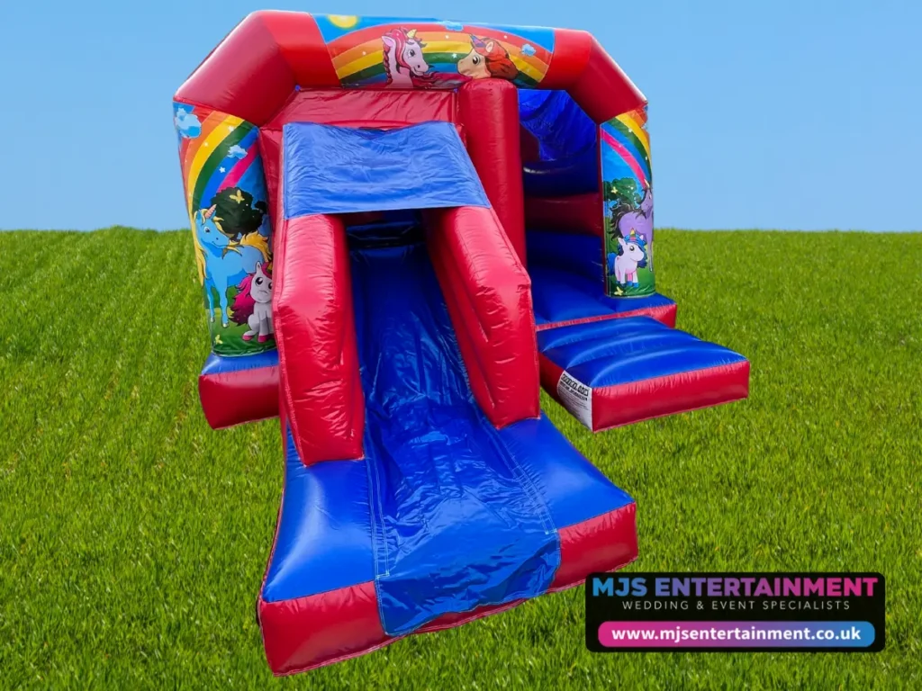 Unicorn Bouncy Castle With Slide Hire