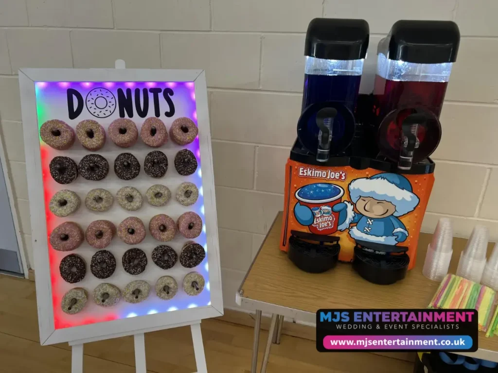 Donut-Wall-Slush-Machine-Hire-Kids-Party-Entertainment-Dorset