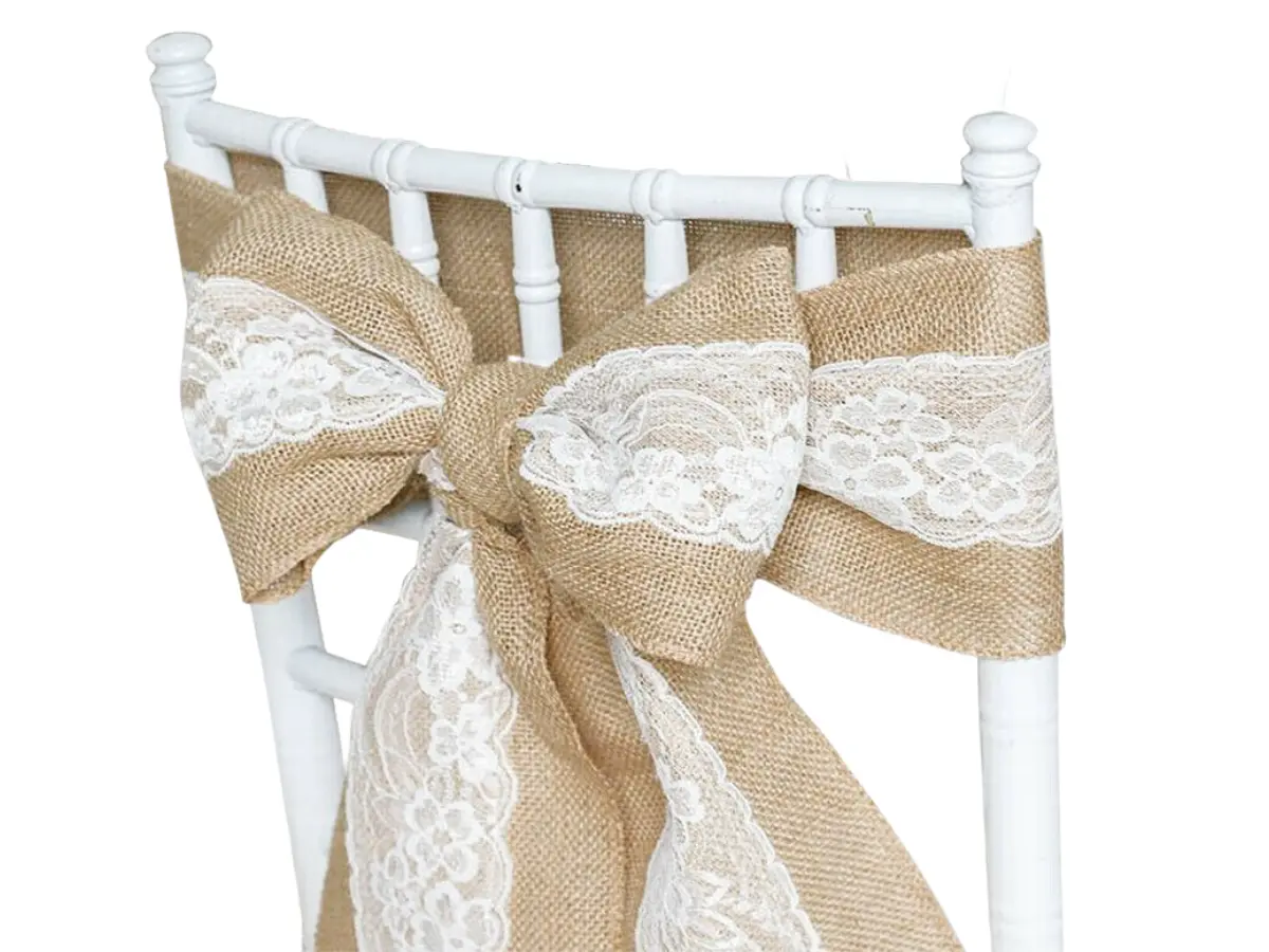 Hessian Lace Sash Wedding Decor Hire Yeovil