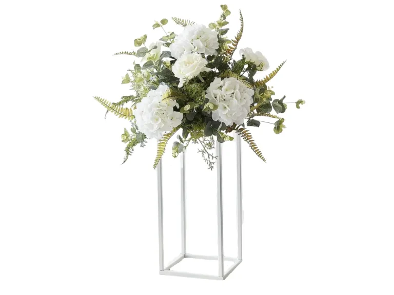 White Piller Flower Stand Centrepiece Hire Decor Packages in Yeovil