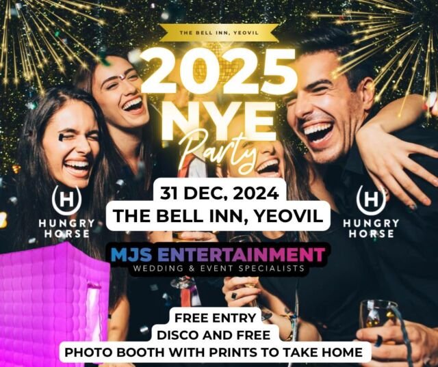 🎉 New Year’s Eve Party at The Bell Inn, Yeovil! 🎉

Get ready to celebrate in style with an amazing New Year’s Eve Party, hosted by The Bell Inn, Yeovil and MJS Entertainment!

🕺 Disco – Dance the night away with all your favorite tunes!
📸 FREE Photo Booth – Snap fun memories in our amazing selfie cube Photo Booth with free prints and photos to take home!

🗓 Date: Tuesday, 31st December – New Year’s Eve
📍 Venue: The Bell Inn, Yeovil (Hungry Horse)
⏰ Time: 9:00pm - 1:00am 

✨ Let’s say goodbye to 2024 and welcome 2025 together with an unforgettable evening of music, fun, and laughter.

🎊 Tag your friends and family – don’t let them miss out on the party of the year!

➡️ www.mjsentertainment.co.uk