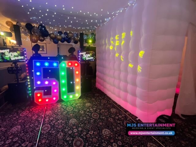 This evening we are at The Lamb & Lark, supplying our Disco & Photo Booth Package alongside our Light Up Numbers for Shane’s 50th birthday party! 🥳

Happy birthday Shane! 🎉

*If you are interested in booking us for your birthday party or event take a look at all the packages we offer on our website below and get a quote….

➡️ www.mjsentertainment.co.uk/birthday-packages