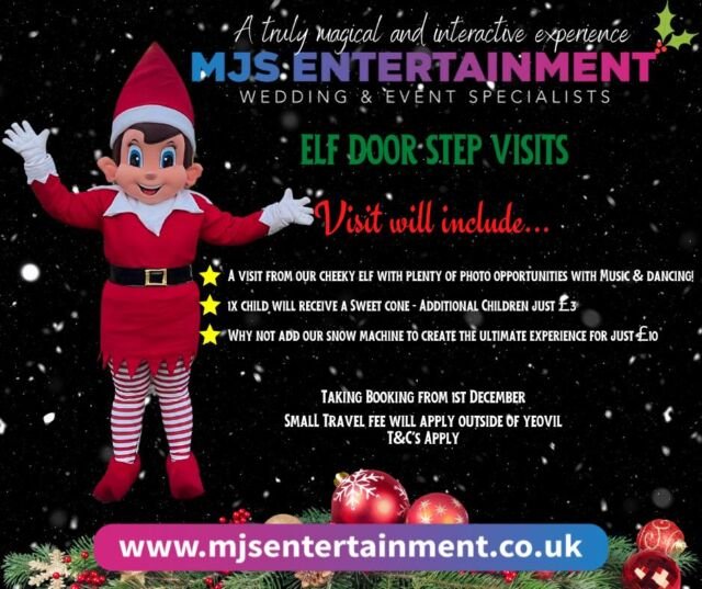 Bring the magic of Christmas right to your doorstep with our Elf Mascot Visits!

🎄 Our elf experiences are now LIVE and ready for booking! 🎄

Our cheeky elf will bring joy with dancing, festive music, and a fun photo session for unforgettable memories. Every booking includes a sweet cone, with additional ones available for £3 each. For an even more magical experience, add our snow machine for just £10, creating a winter wonderland at your location!

Whether it’s a doorstep surprise, workplace treat, or a special visit to schools, nurseries, or care homes, our cheeky elf will make every visit a festive delight.

🎅 Dates are limited, so secure yours today! 🎅

➡️ Book now: www.mjsentertainment.co.uk/product/elf-mascot